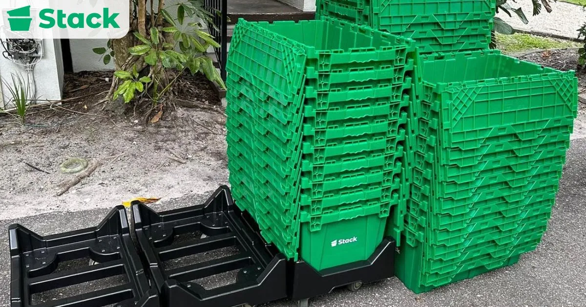 Sturdy reusable Stack moving bins
