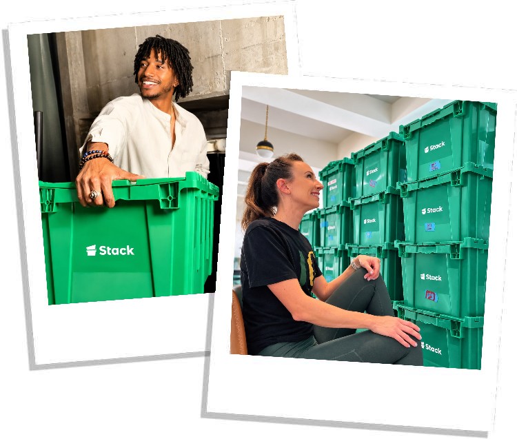 Stack moving boxes for rent in Boulder
