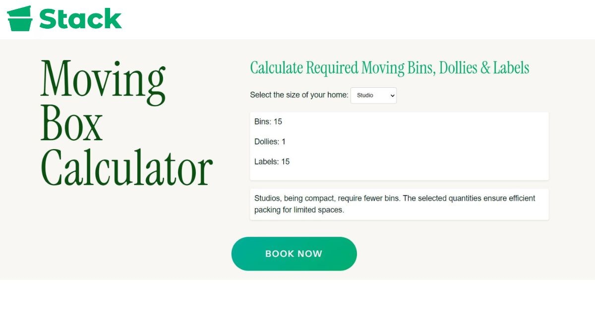 How many moving boxes you need by home size
