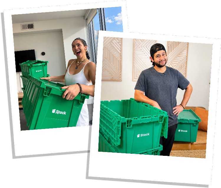 Stack moving boxes for rent in Johnson
