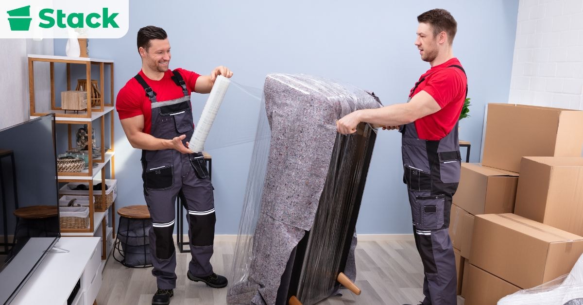 What moving company service packages include for boxes and packing supplies