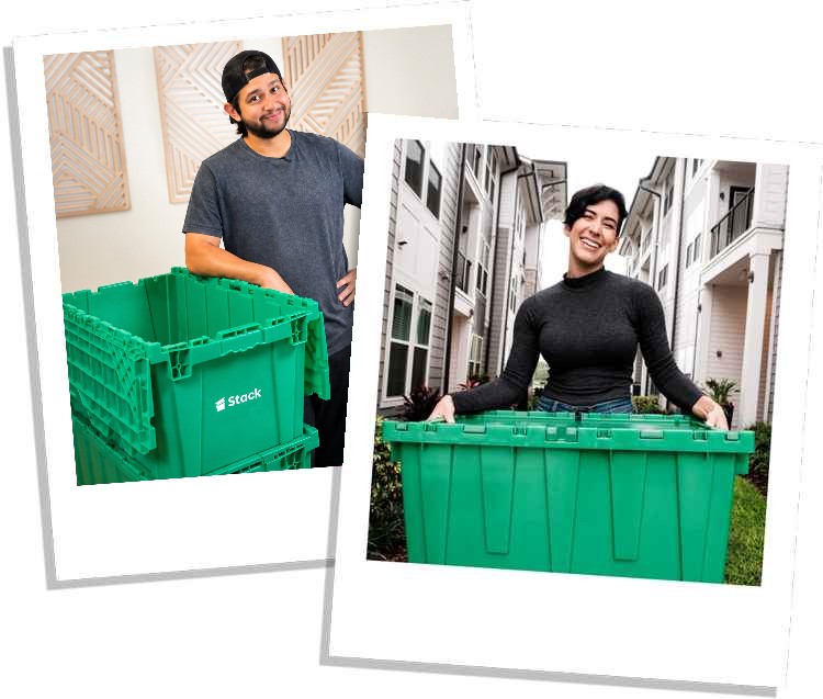 Stack moving boxes for rent in Williamson